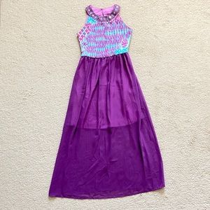 Long Purple and Blue Dress
